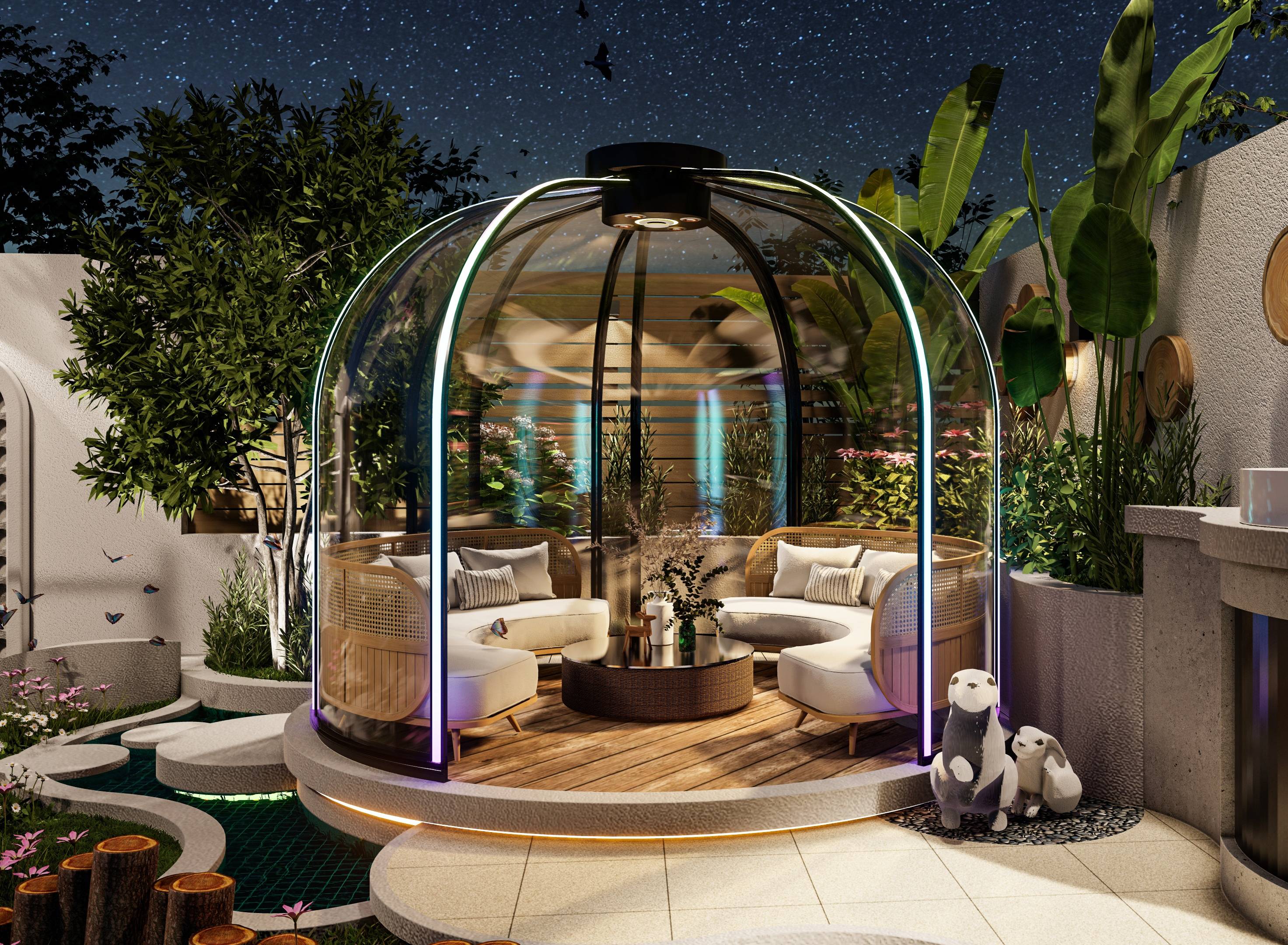 Image constructeur insolite Bulle rigide porte coulissante