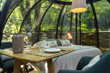 Image hebergement insolite LE DÔME PERCHÉ SPA