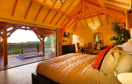 Image hebergement insolite CABANE DE PRESTIGE AVEC SAUNA ET JACUZZI PRIVATIFS