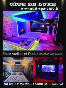 Image hebergement insolite LOVE ROOM CANTAL (NUIT SPA CINÉ)